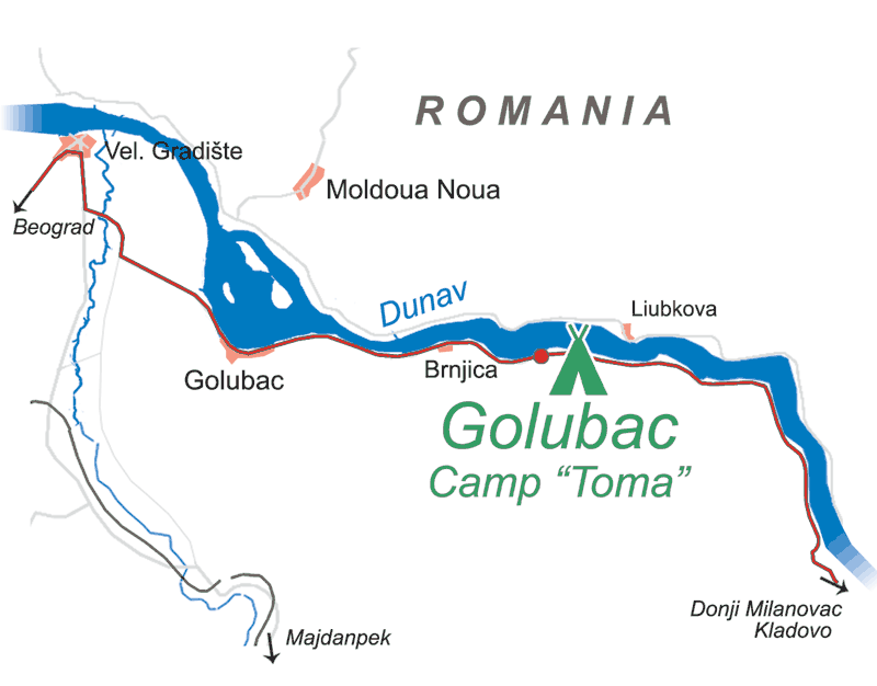 Camping area Toma, Golubac, Serbia - Kamping odmorište Toma, Golubac, selo Brnjica
